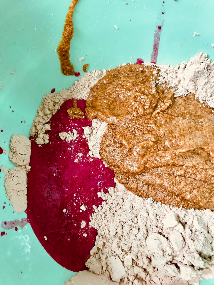Raw cake batter with beets